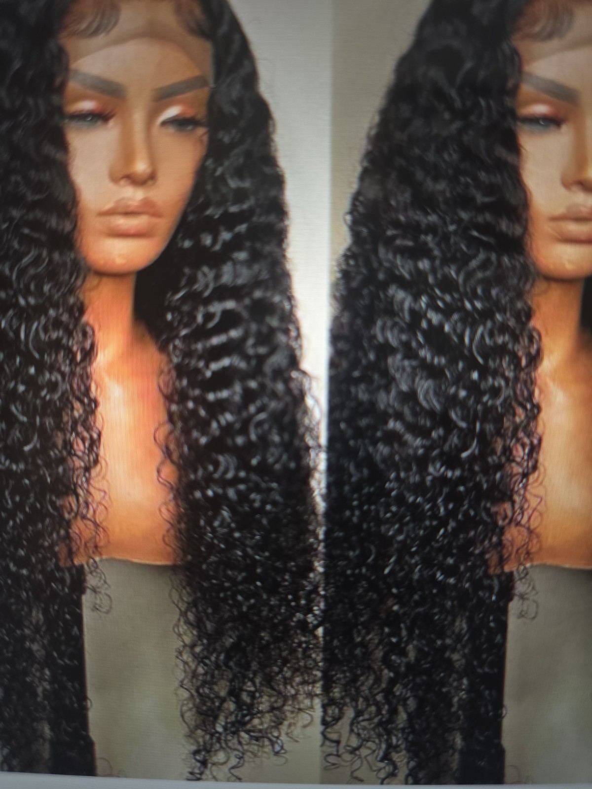 EUROPEAN AND AMERICAN Wig STYLE FRONT LACE SMALL ROLL MEDIUM LONG CURLY.