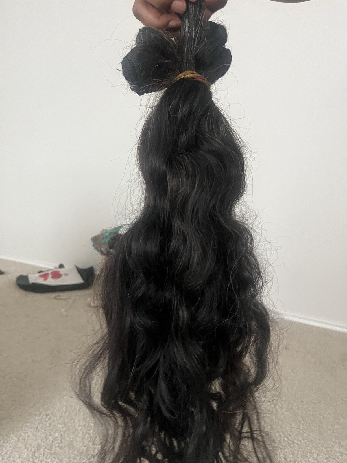 Human Hair Body Wave Wavy Weft Hair Extension Bundle Black 21-30 in