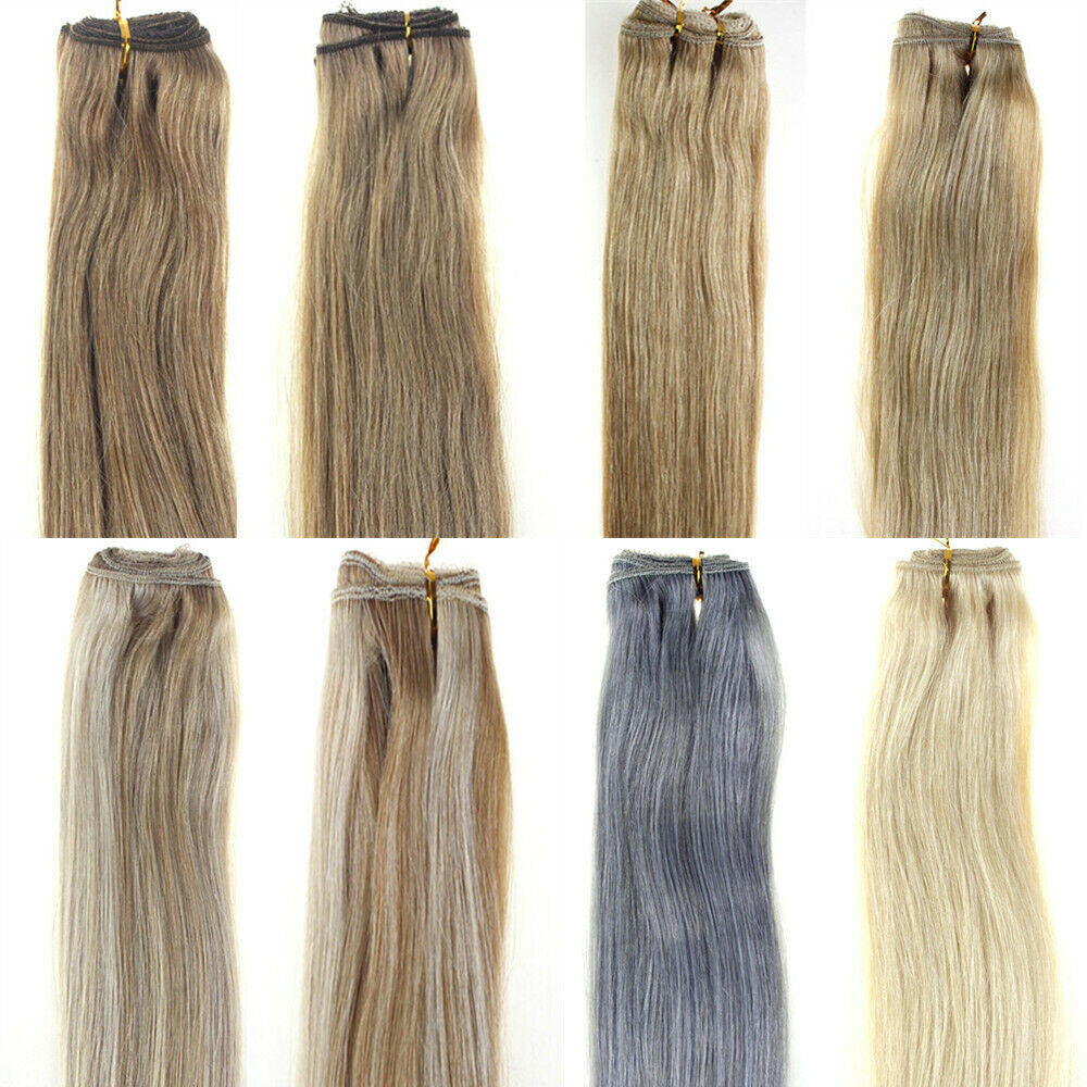 Sew in Wefts Hair Extensions 100% Real Human Hair Double Weft Bundles 16-30inch
