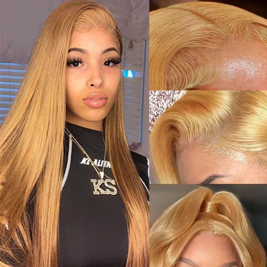 Honey Blonde Human Hair Wigs 13×6 Hd Lace Frontal Wigs Women 200%/240% Density