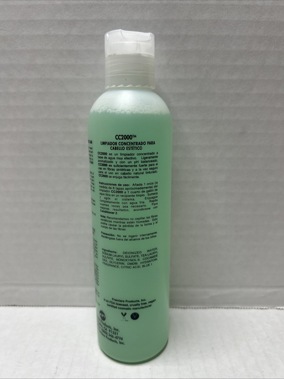 PPI Synthetic/Natural Hair Wig Product ~ CC2000 Cleaner ~8fl oz~ NEW w/o Box!