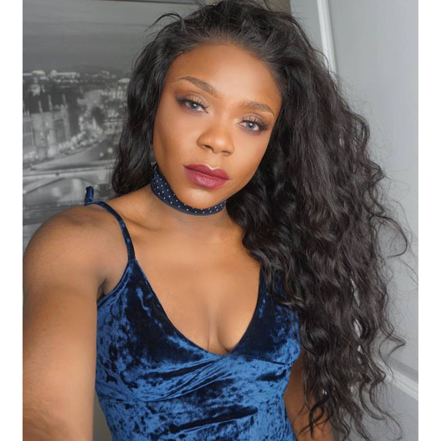 Synthetic Lace Front Wig Loose Curly Wave Hair Heat Resistant for Black Women