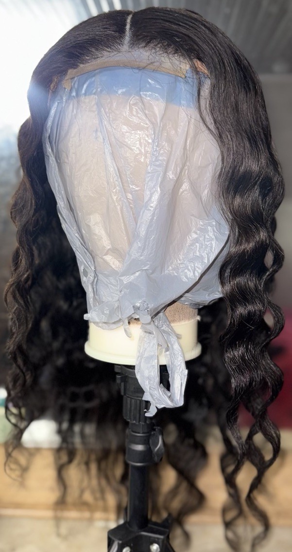 30” Deep Wave Custom Wig – 100% Human Hair – 4 Bundles + 4×4 Closure