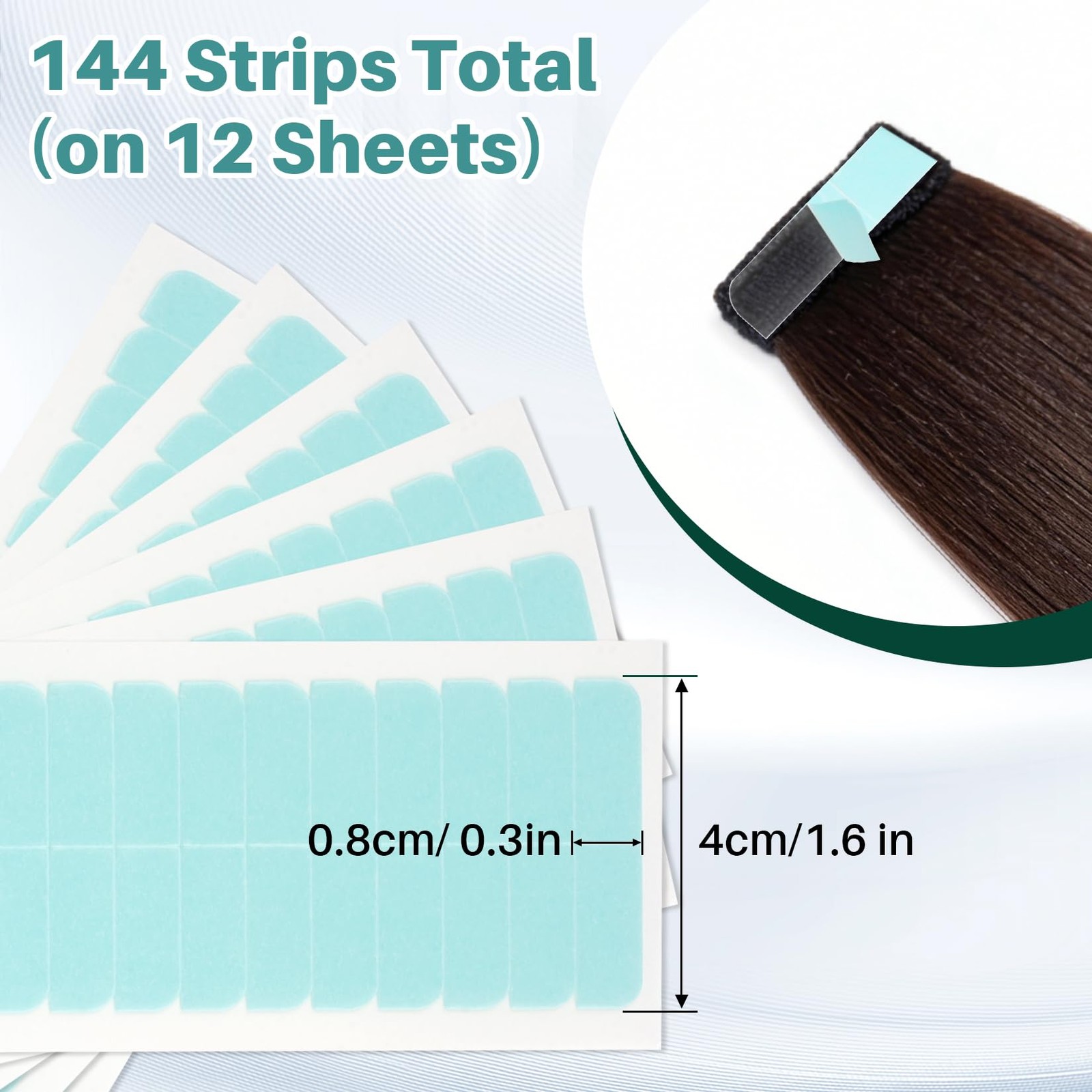 Hair Extension Tape Tabs, Strong Hold Waterproof Replacement for Wigs