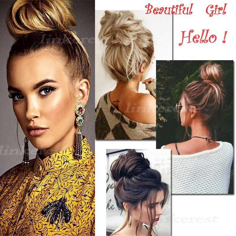 Real Remy Human Hair Bun Curly Messy Bun Hair Piece Scrunchie Updo Extensions