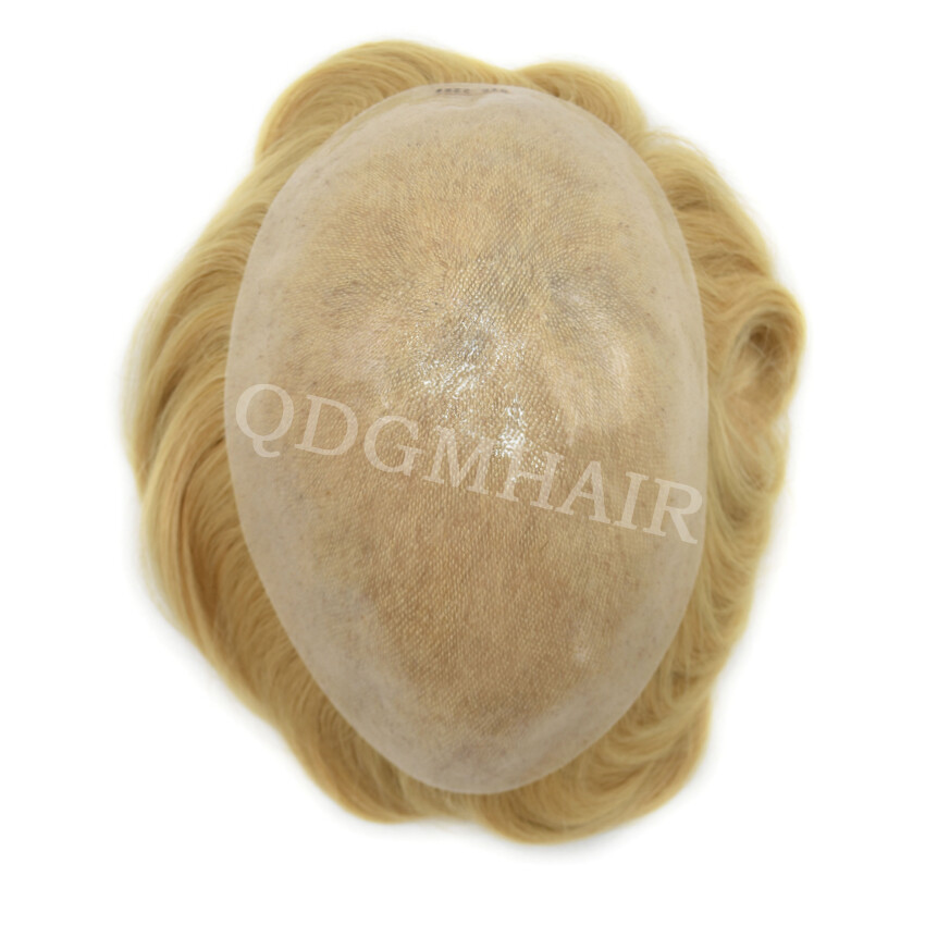 Full Poly Mens Toupee Hairpiece All Skin PU Hair Replacement System Wigs for Men