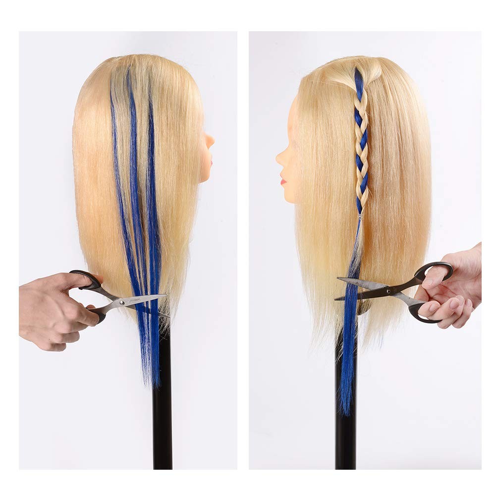 Blue Clip in Hair Extensions 100% Real Human Hair – Straight Highlights Color…
