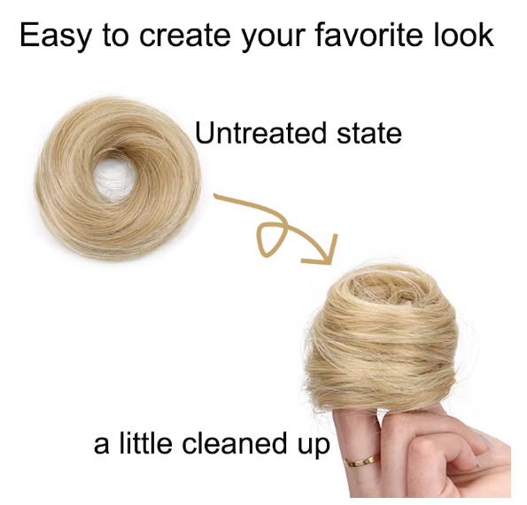 Synthetic Messy Dount Hair Buns Updo Chignon With Elastic Hair Exension for Wome