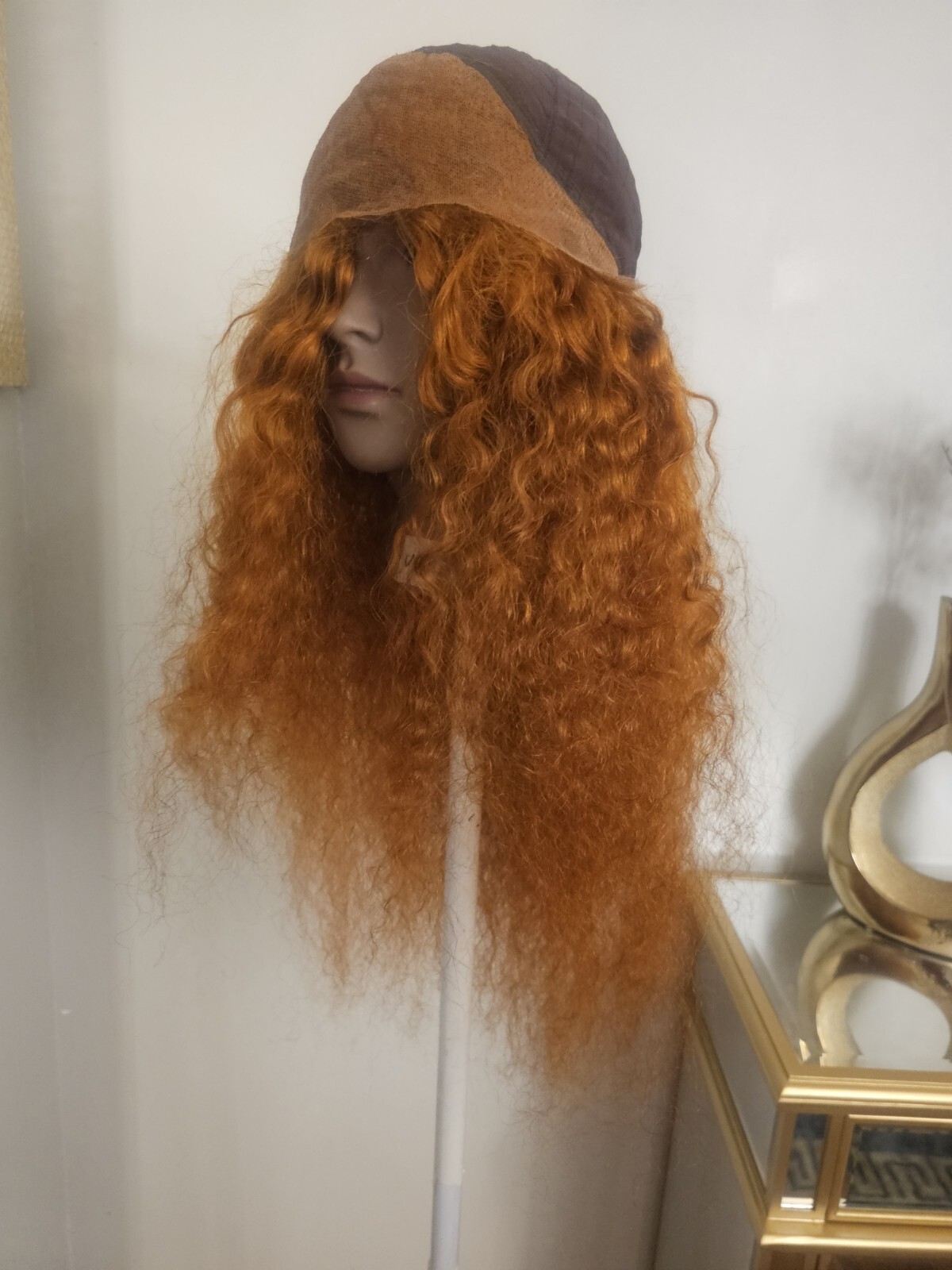 High Quality regular Top Orange 24″ Kinkcurly 150% Virgin Human Hair Lace Wig