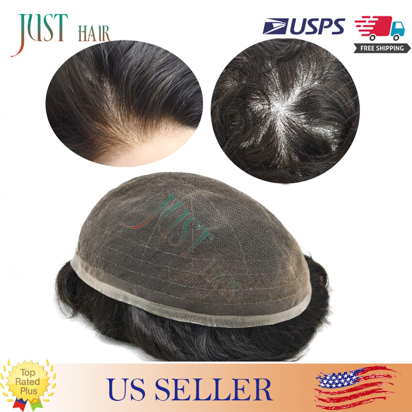 Mens Toupee,Hair replacement,Hairpiece for men Full French lace Mens Hair system