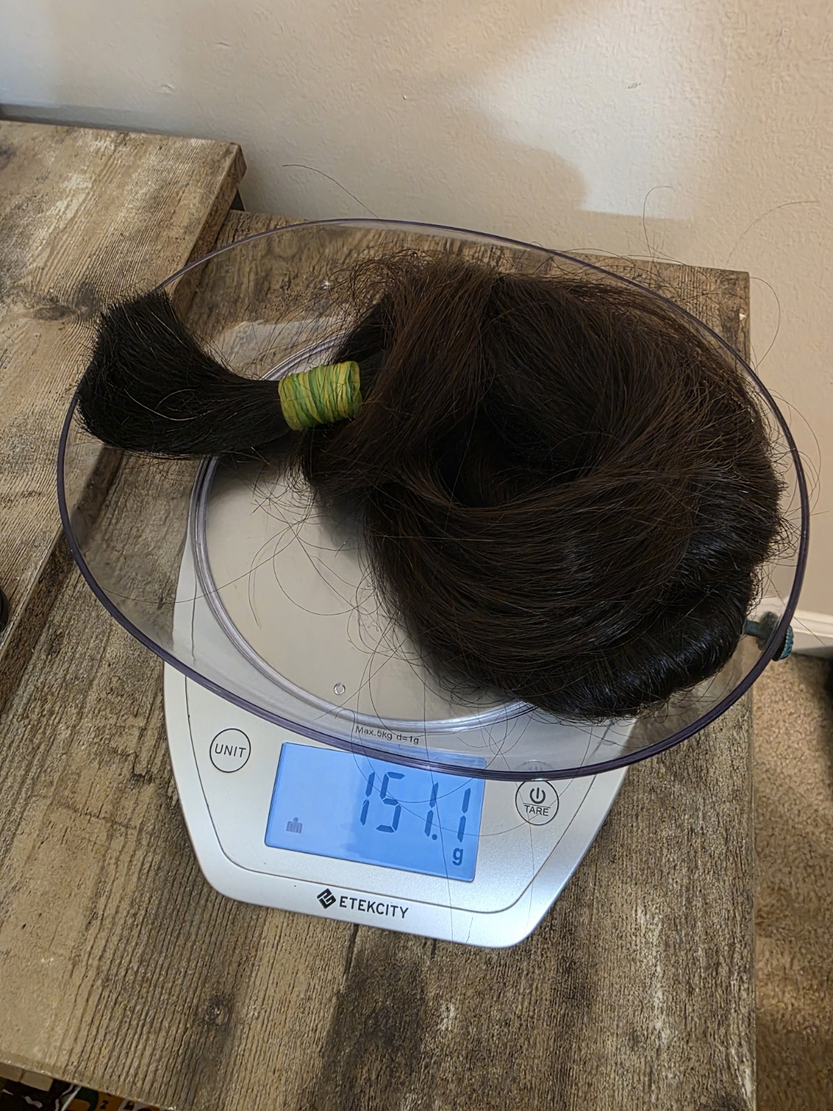 Human Hair Straight Black Ponytail 50 inches 151.1 grams 1pc