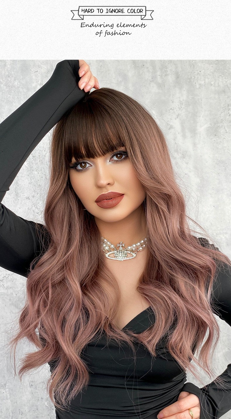 Wavy brownish-blonde wig with frizzy natural big waves and sexy long curly hair