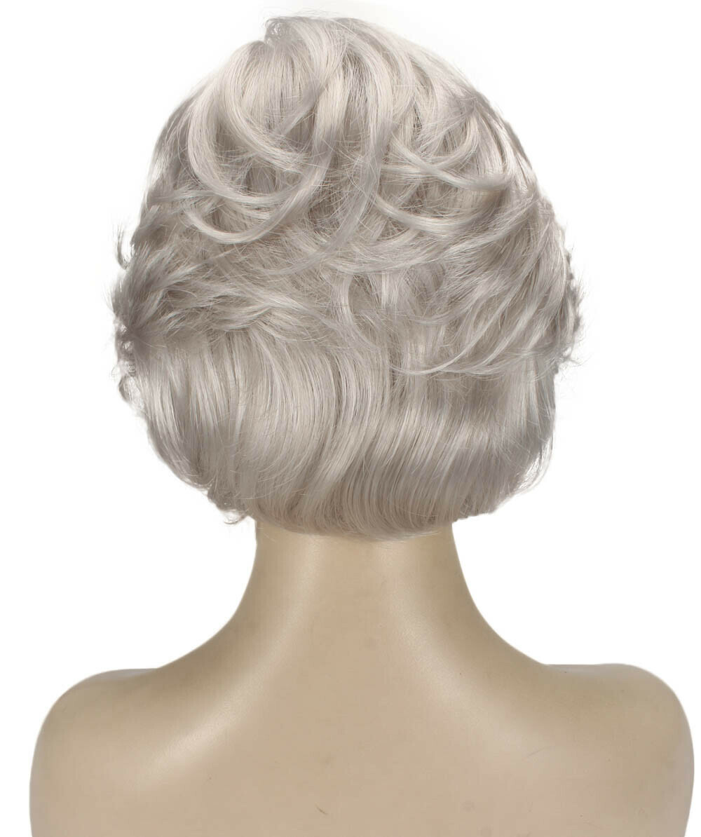 Lana – Straight Kanekalon Synthetic Fiber Full Wig, 3.25 – 6.5 in, Silver Grey