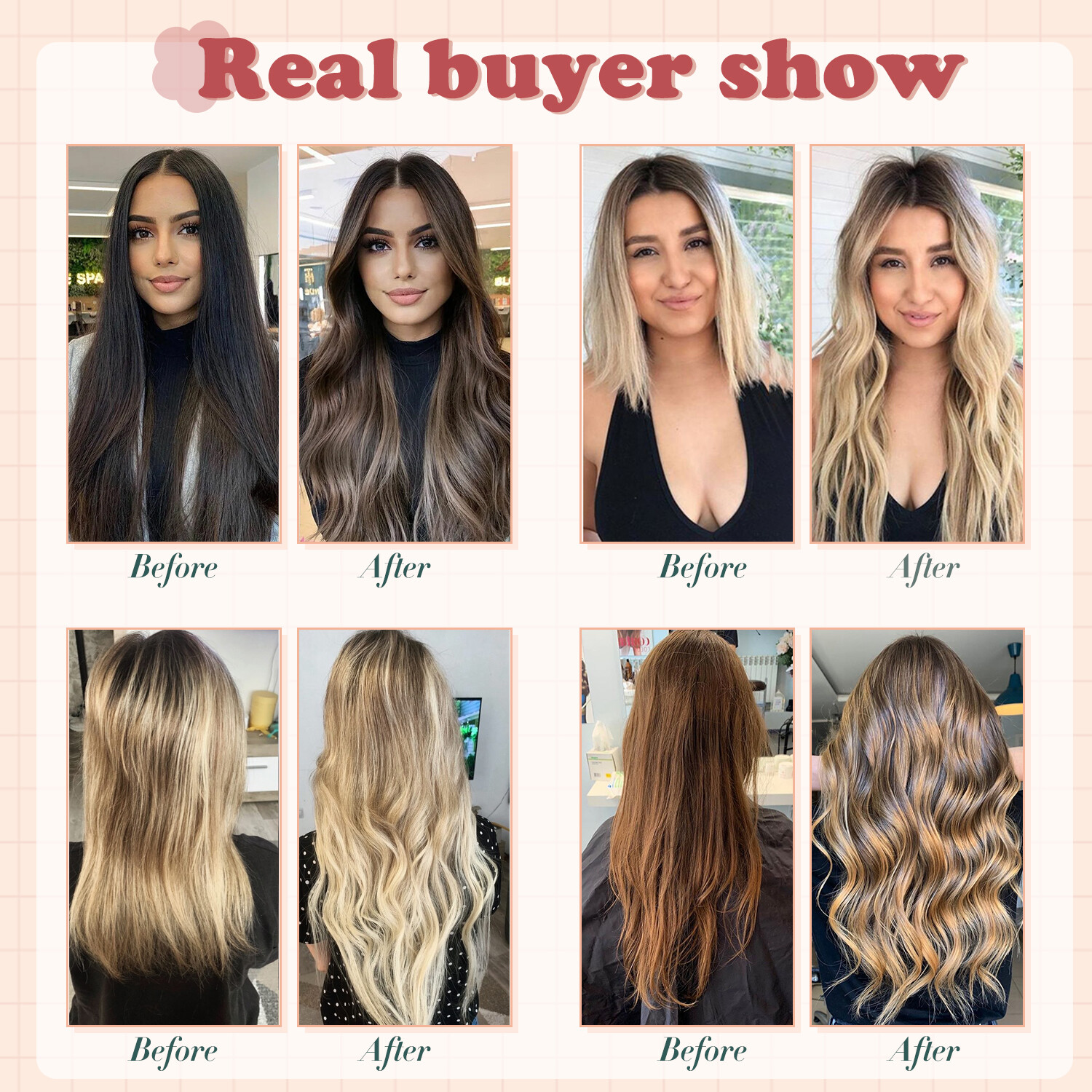 Premium Clip In 100% Real Human Remy Hair Extensions Full Head Highlight LONG US