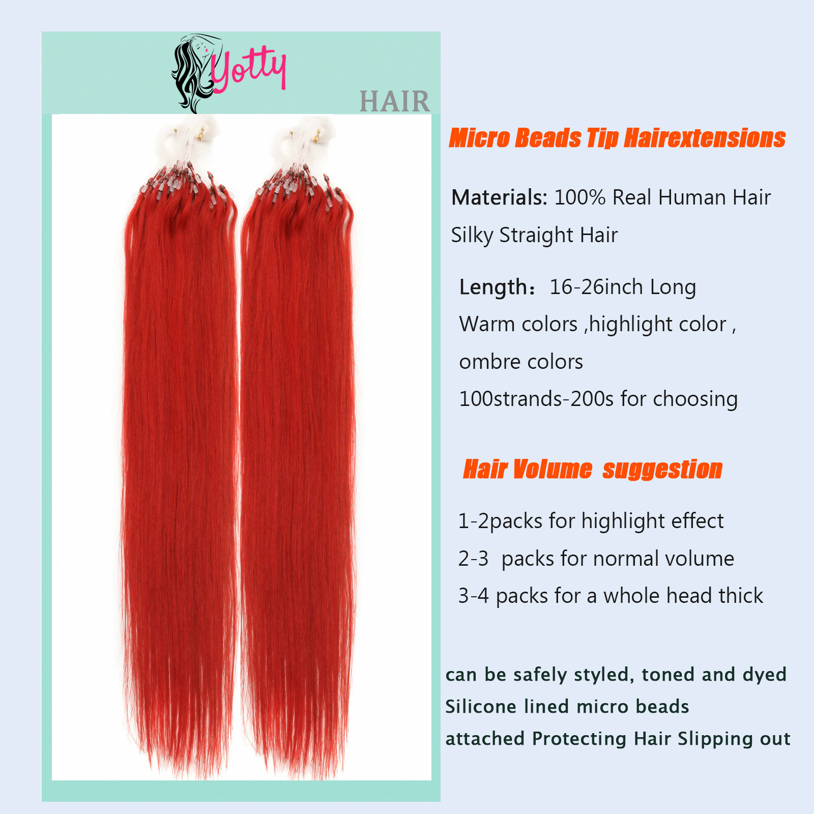 Micro Ring Hair Extensions Micro Link Human Hair Loop Micro Beads Brazilian Hair