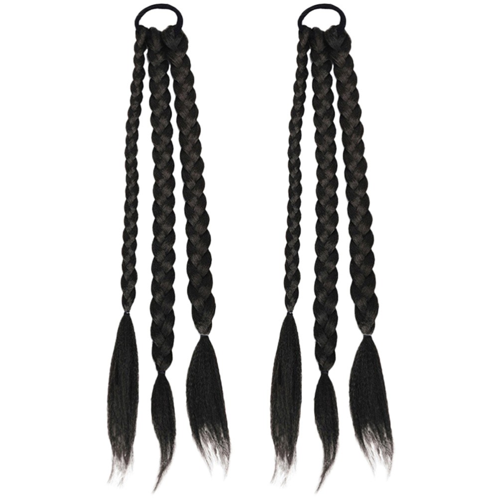 2Pcs Easy to Wear Synthetic Braided Ponytail Extension for Cosplay and Events