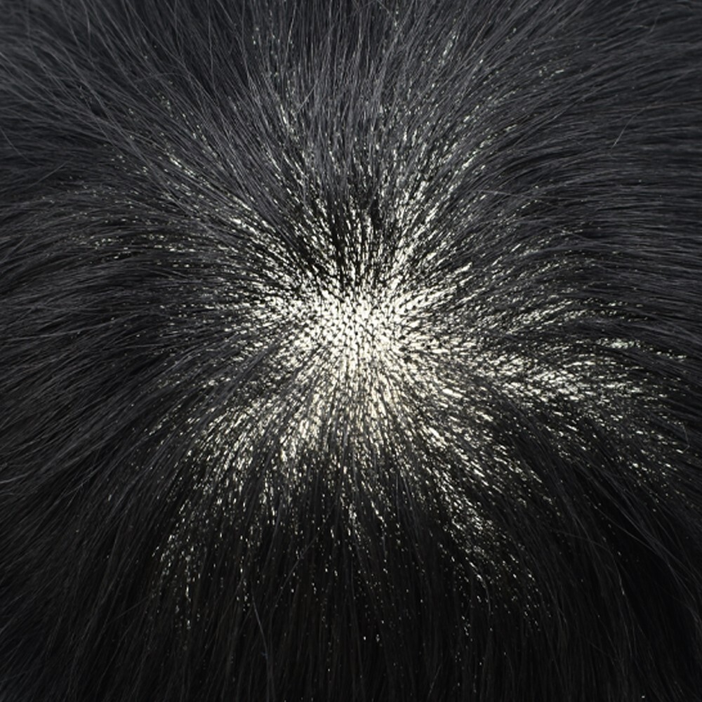 Fine Mono Mens Toupee Poly Skin Hairpiece Human Hair Systems for Men Hair Unit