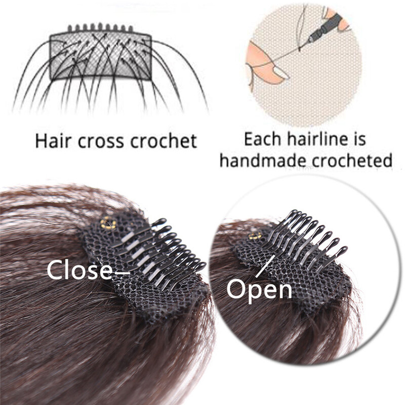 SALE Fringe Bangs Clip In 100% Remy Human Hair Extensions Middle Part Hairpieces