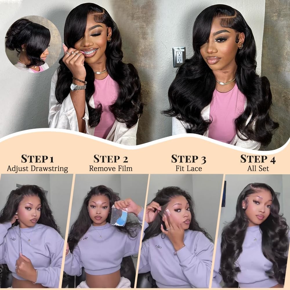 26 Inch Body Wave Lace Front Wig – 7×6 HD Glueless Human Hair, Pre Plucked, 200%