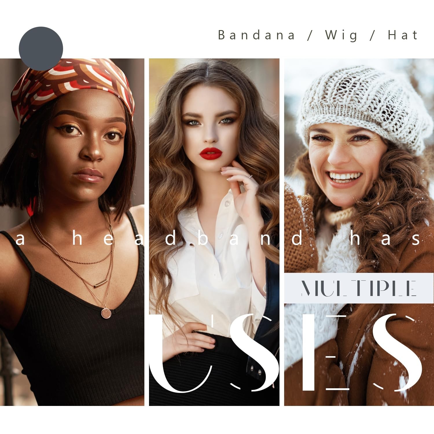 Wig Grip Bands for Keeping Wigs in Place, Wig Grip Headband, Grey, 2 Pieces