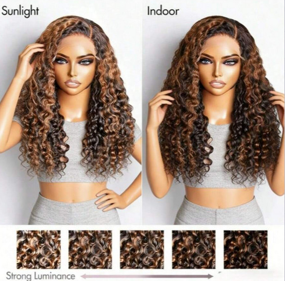 13×4 Deep Wave 250% Density Ombre 1B/30 Transparent Lace Wigs Human Hair