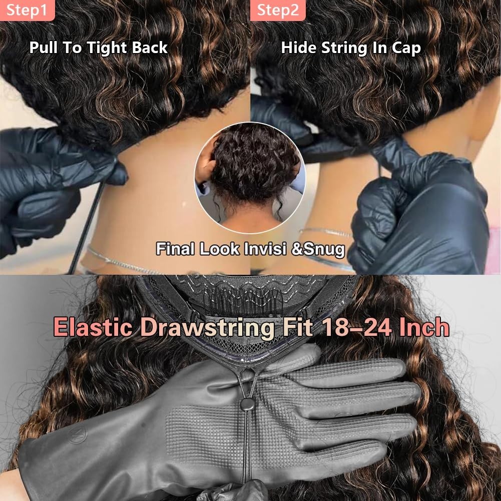 16 Inch 200 Density Balayage Glueless Lace Front Wig – Pre Plucked HD Ombre Deep