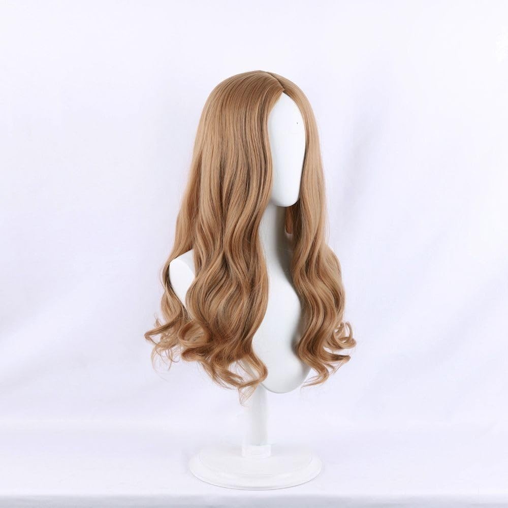 Long Curly Wig Adult Women Middle Part Synthetic Hair for Halloween Party