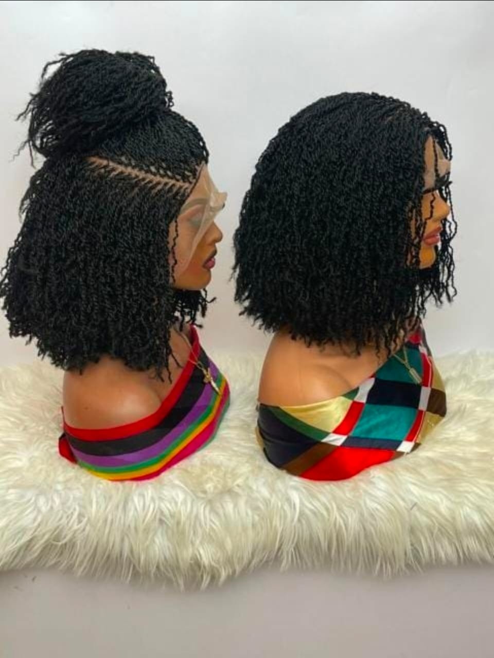Black 360 Full Lace Kinky Twist Synthetic Braided Wig – Natural, Classy & Ready