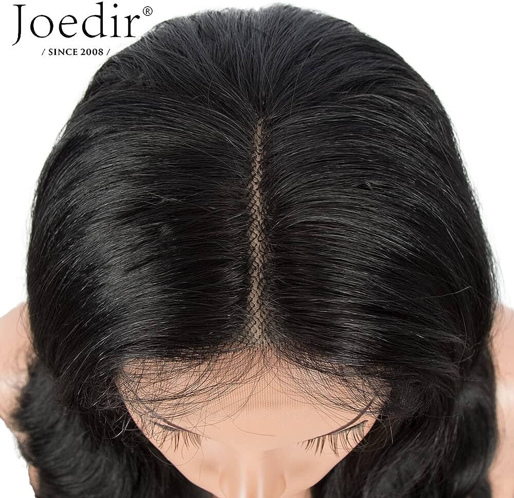 Joedir 26″ Big Curly Wavy Lace Front 1.5″x4.5″ Deep Parting HD Lace Wig 1B Black