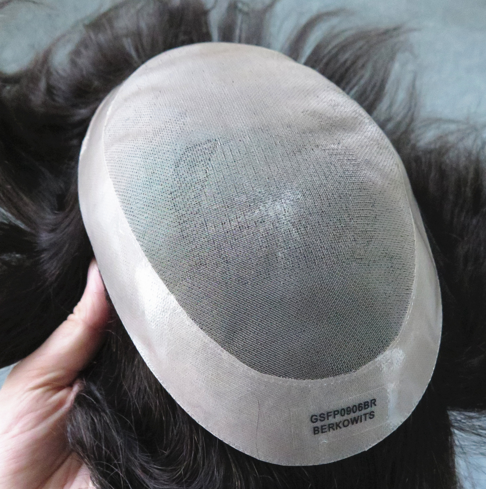 Durable Human Hair Hairpiece Hair Replacement Fine Mono&Poly System Toupee #2