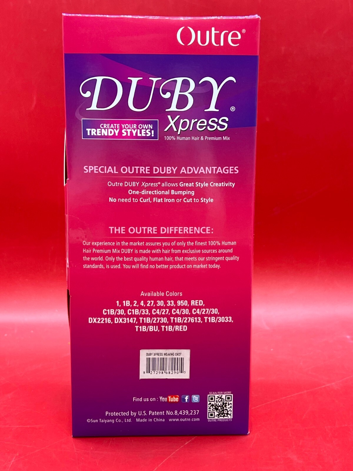 Outre Human Blend Hair for Weaving DUBY XPRESS- 8″ (3 Shades) 100% human hair