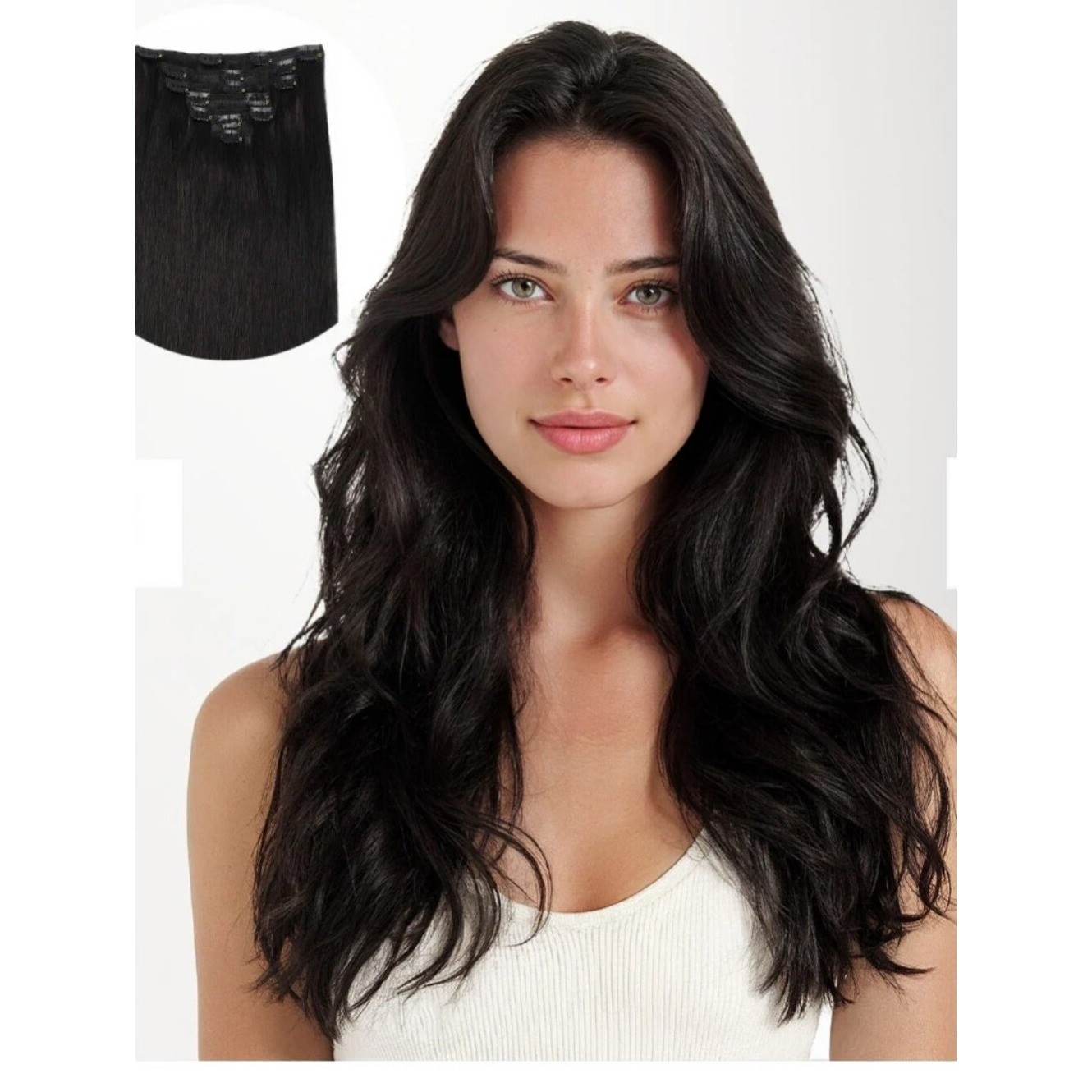 Goo Goo Natural Black Clip-In Hair Extensions – 20 Inch 130g
