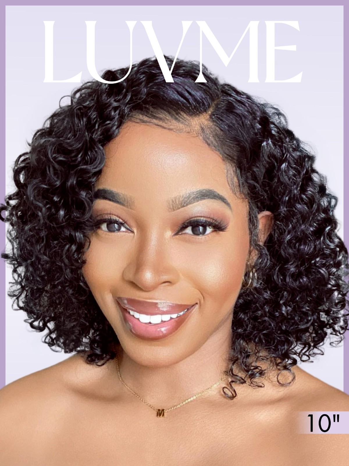 Short Curly 10″ Human Hair Wig – Glueless Lace Closure, Undetectable HD Lace