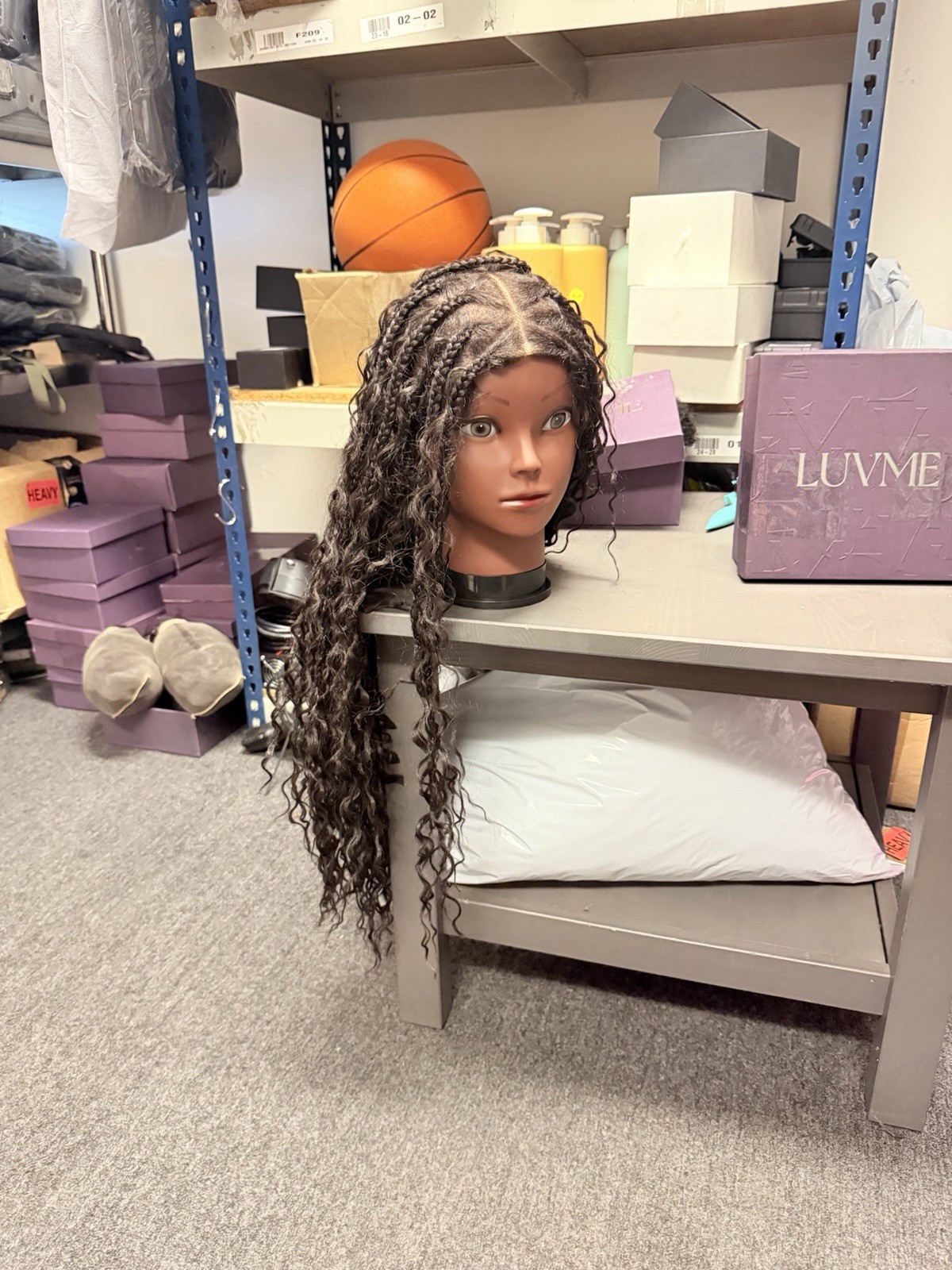 👍good Brand LUVME Human Hair Wig Long Black Wavy Wig Open Box No Accessories