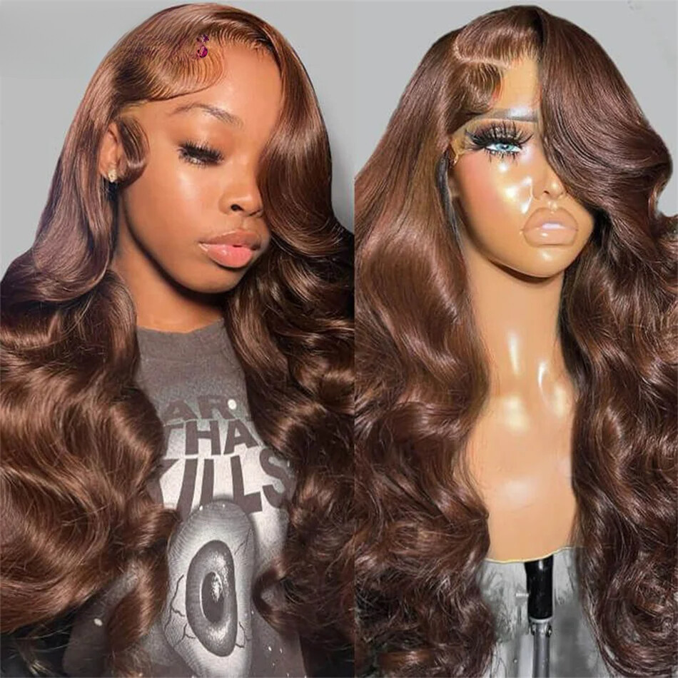 HD 13×6 Brown Body Wave Lace Front Wig 13×4 360 Lace Frontal Wig Human Hair