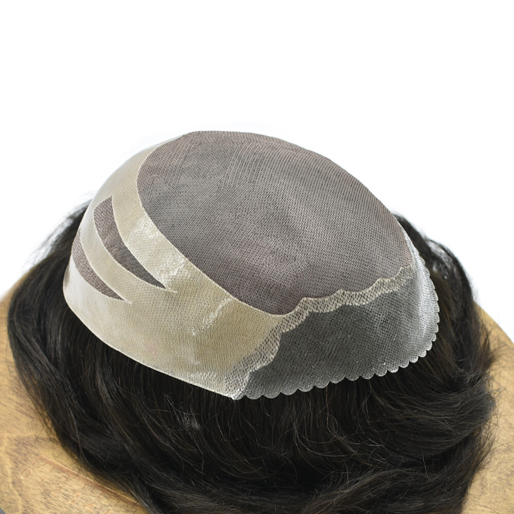 Toupee for Men Hairpiece Fine Mono Hair System Replacement Poly Skin Mens Wigs