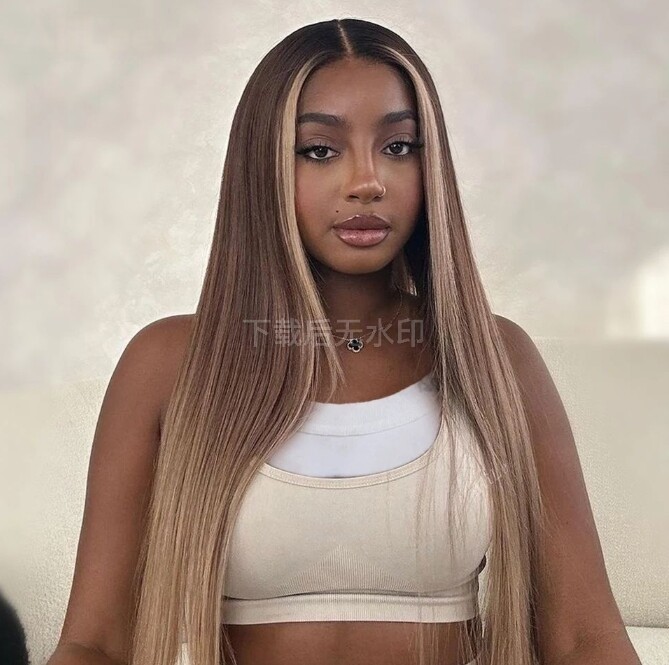 Ombre Blonde Color Straight 13×4 Lace Frontal Preplucked 100% Human Hair Wig