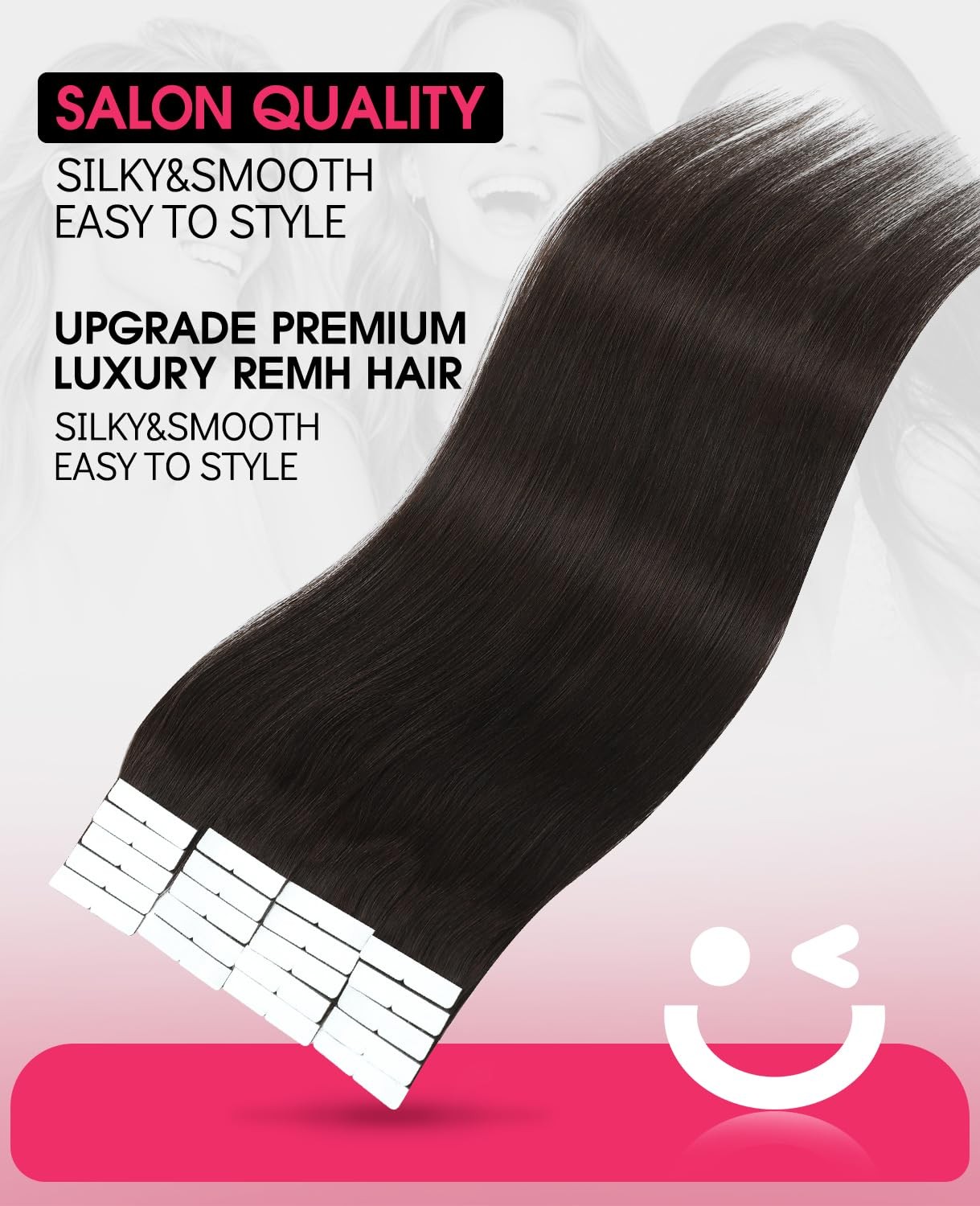 Youngsmile Injection Tape In Hair Extensions Human Hair 2 Dark Brown Invisi