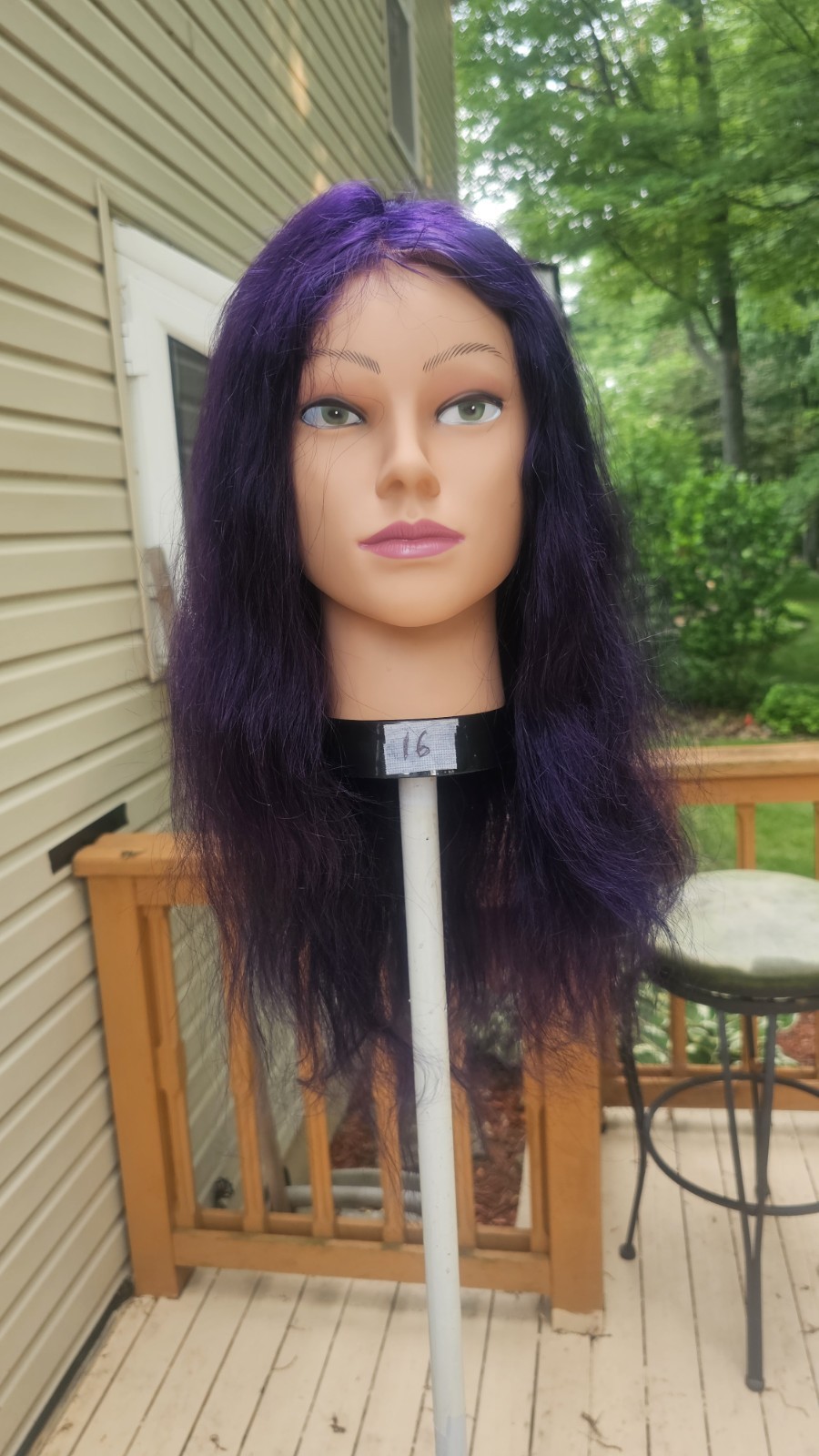 High-Quality Regular Top 24″ Purple Wavy 150% Virgin Human Hair Lace Wig