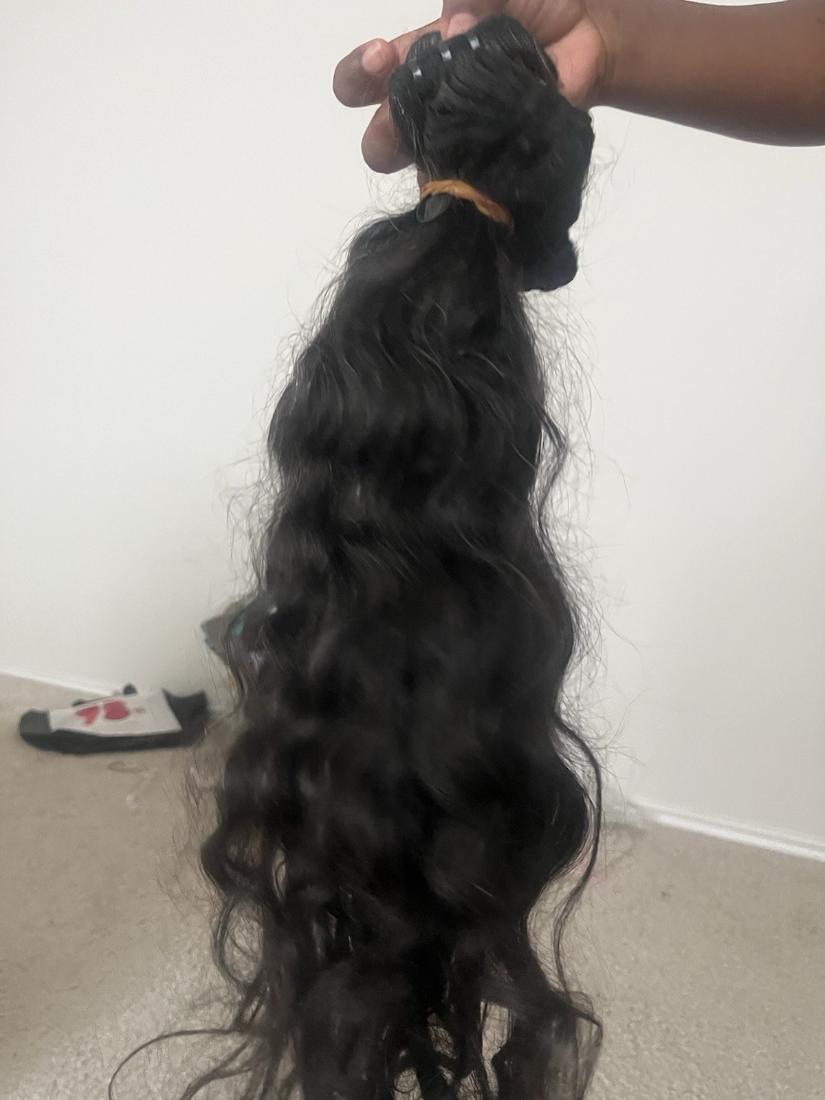 Human Hair Body Wave Wavy Weft Hair Extension Bundle Black 21-30 in