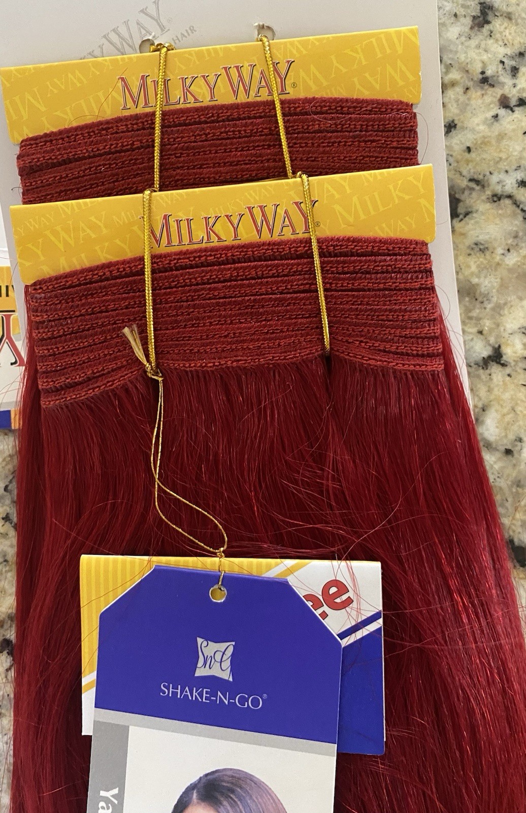 Milky Way Yaky Weave 12” – 100% Human Hair Extensions Color # 130 Red