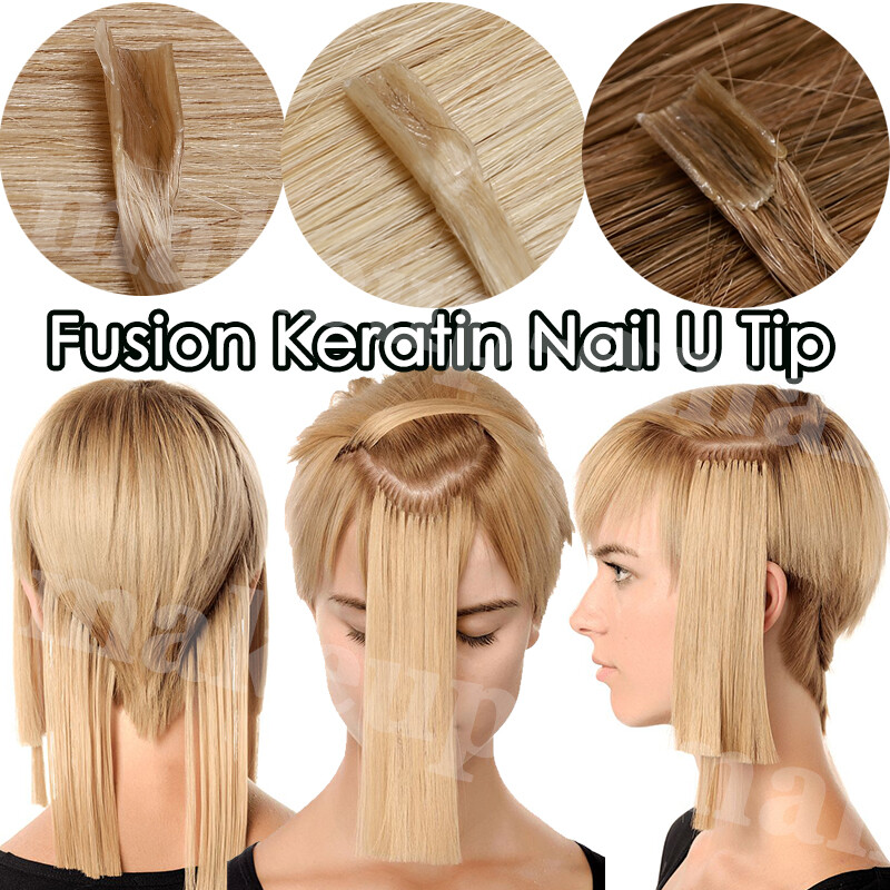 NAIL U TIP HAIR 100% Real Human Hair Extensions Hot Glue Fusion Pre-Bonding Hair