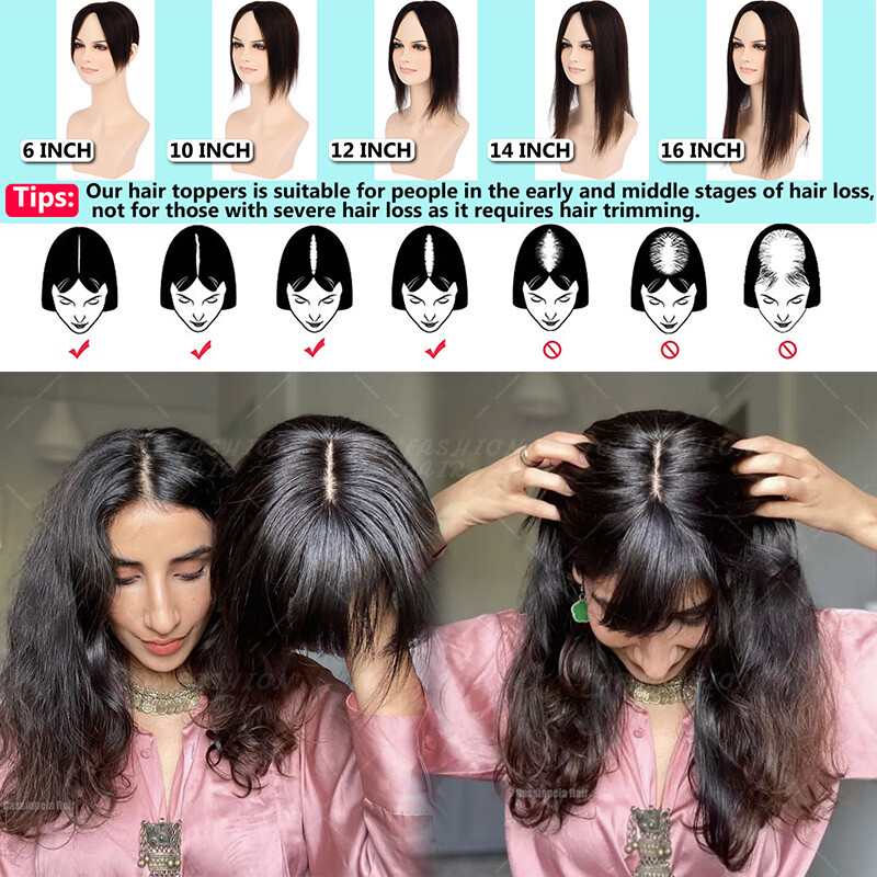 THICK Hair Toppers MONO Top Pieces Toupee LACE 100% Remy Human Hair Blonde Bangs
