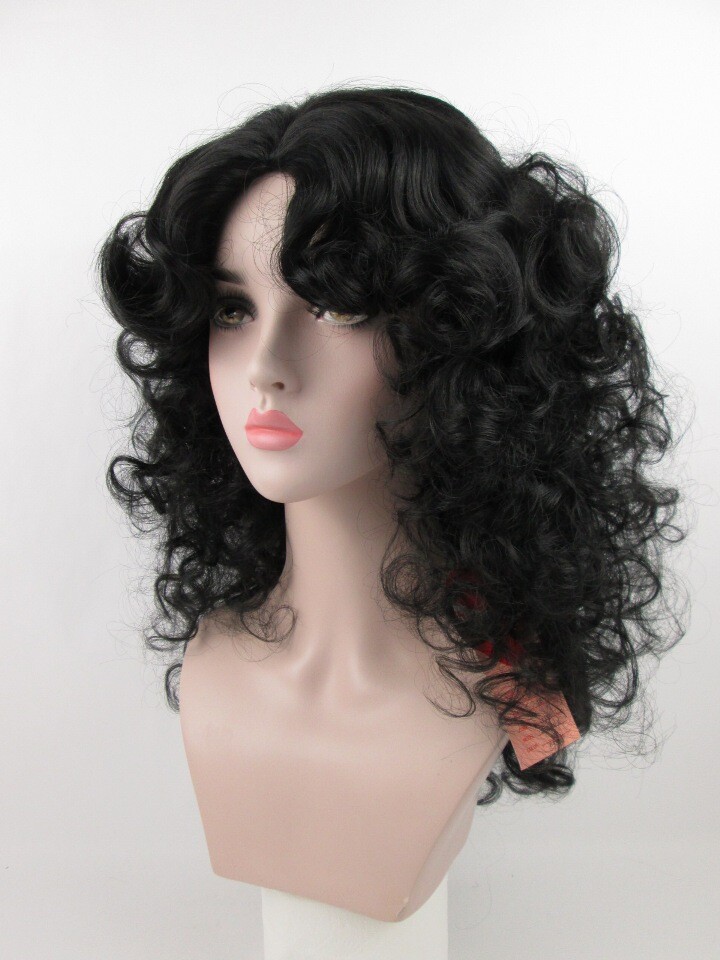 80’S WOMENS LONG MEDIUM LENGTH SOFT WAVY CURLS CURLY HAIR SKIN TOP WIG DELIHLA