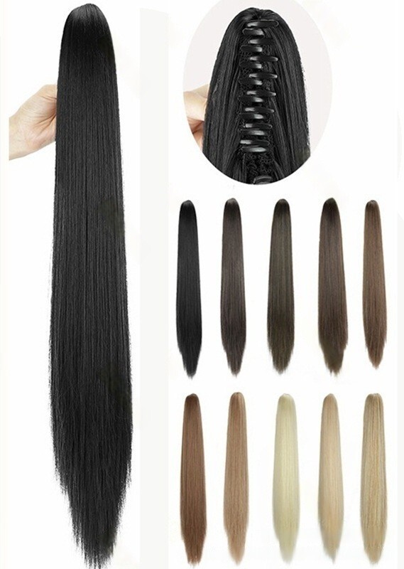 26″ Real Ponytail Claw Clip Hair Extension Pony Tail Thick Hairpiece in As Human
