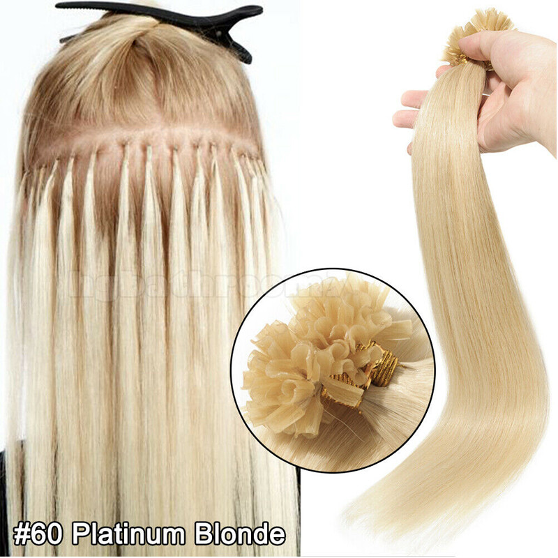 Remy Nail U Tip 100% Human Hair Extensions Fusion Keratin Pre Bonded Balayage US