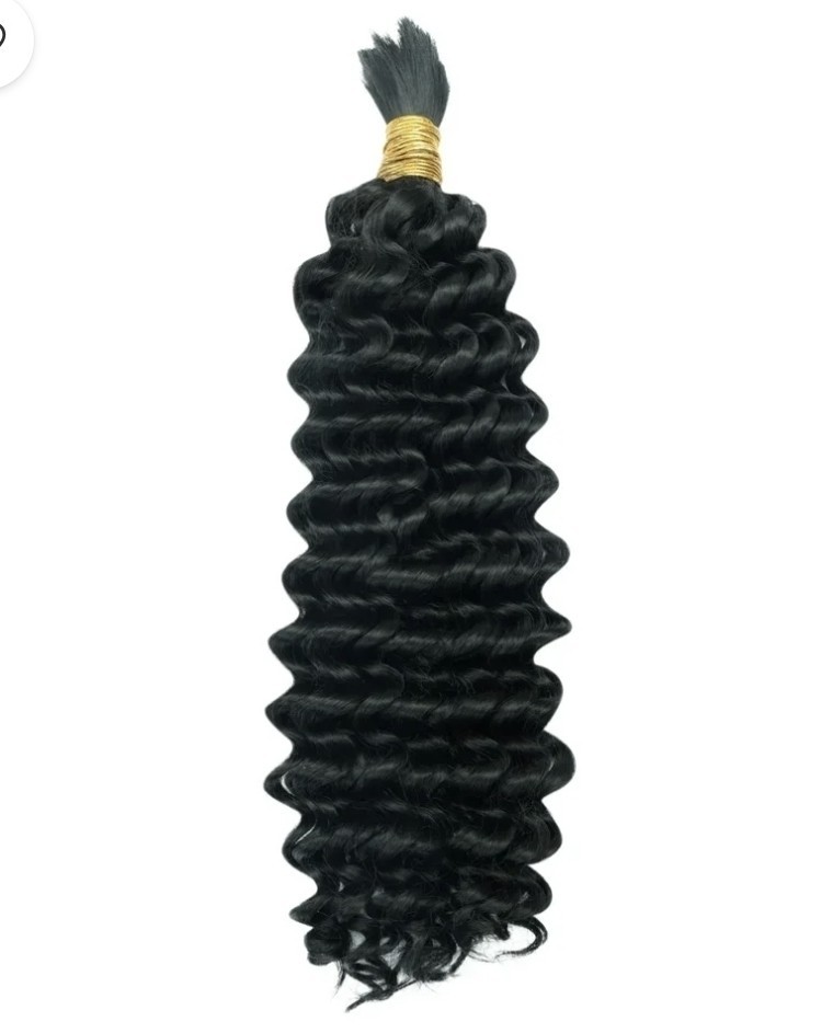 Belle Societe Braiding Hair Extension Deep Wave Curly 22 in Black 1B Heat 4pk