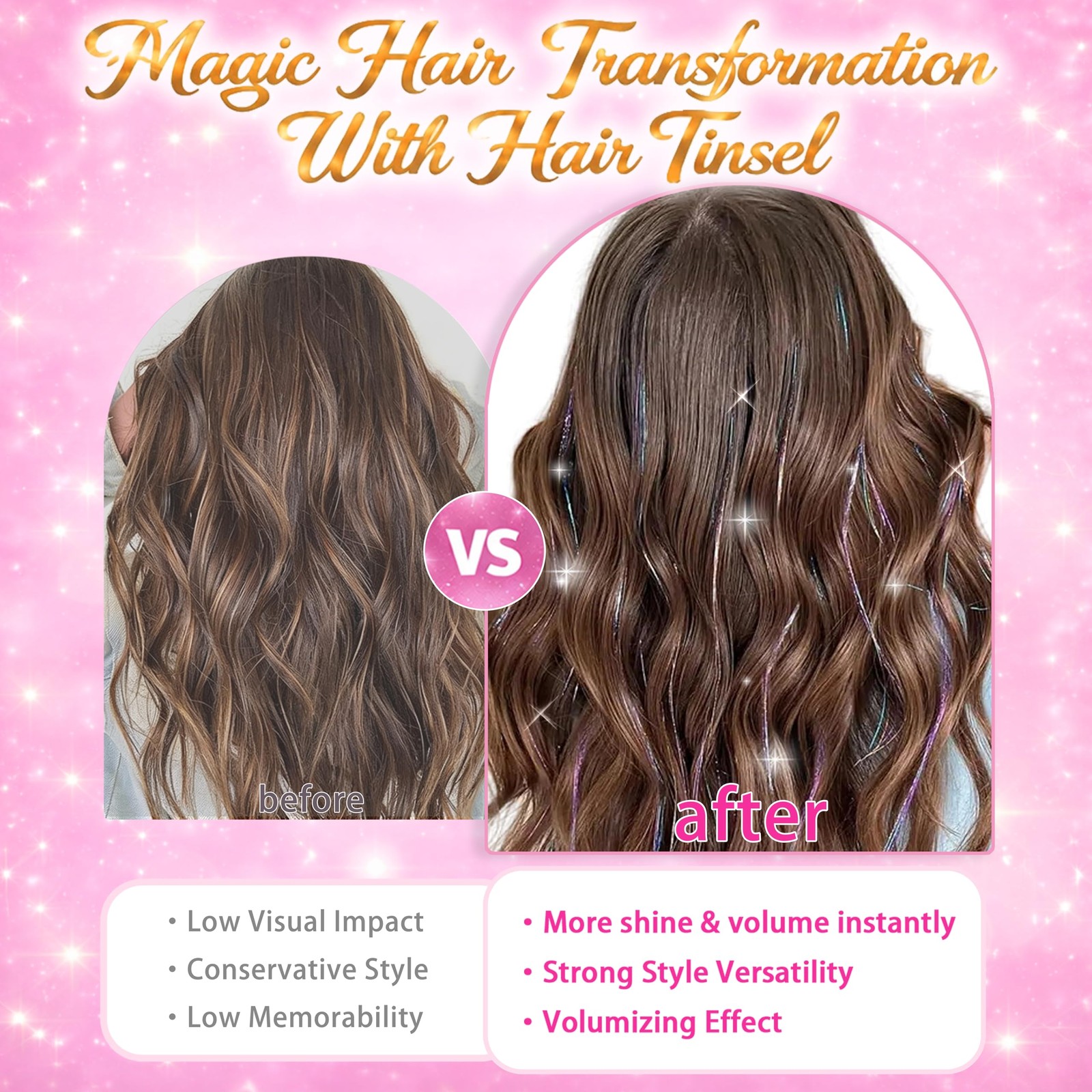 Hair Tinsel, 22 Colors Fairy Hair Tinsel Kit for Girls Women 48 Inch 8800 Str…