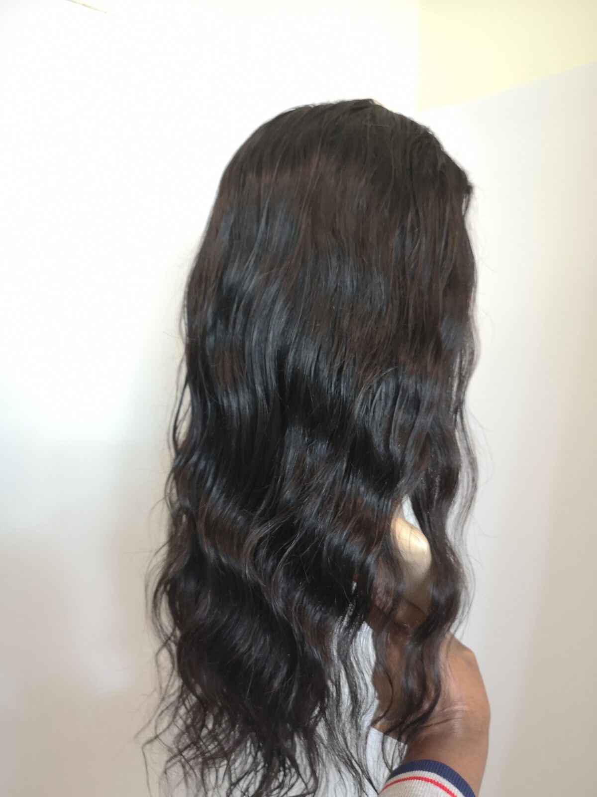 Custom High Quality Sexy 22”Human Hair 4×4 Swiss Front Lace Wig 1B