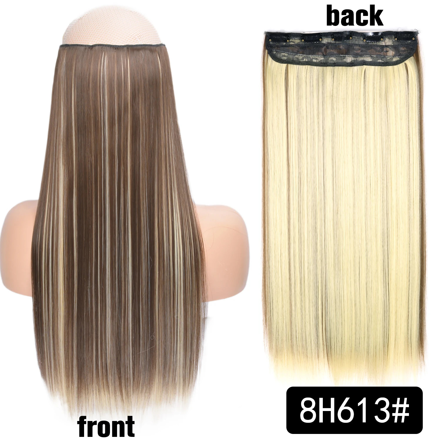 Long Straight 5 Clip In 22Inch Synthetic Hair Extensions Natural Fake Hairpiece